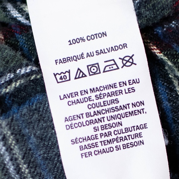 L.L. Bean Slightly Fitted Grey & Red Cotton Flannel Shirt - Picture 6 of 7